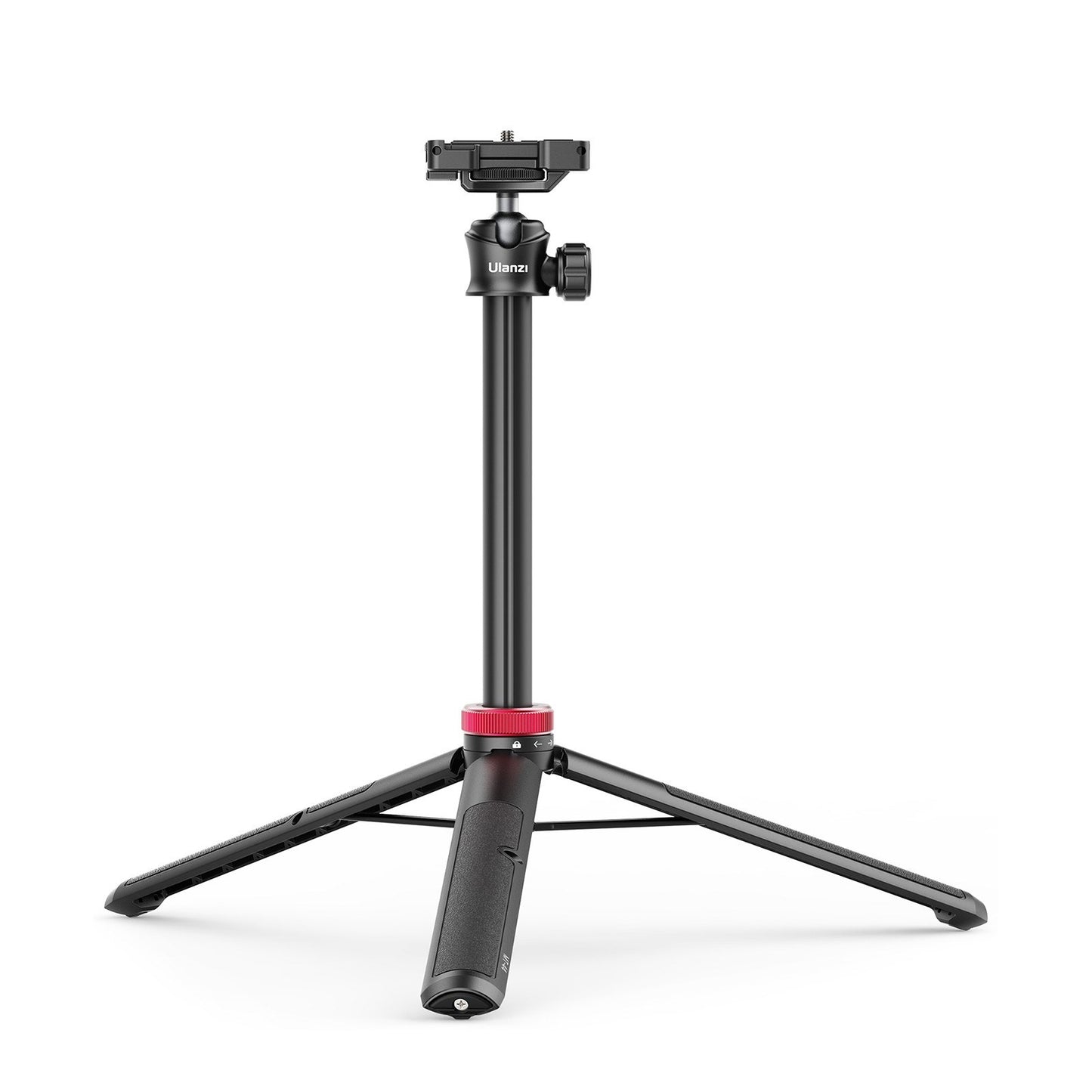 ULANZI MT-44 Extendable Mini Tripod Stand Flexible Portable Selfie Stick with 360° Rotatable Ball Head Quick Release Plate Phone Clip - Black