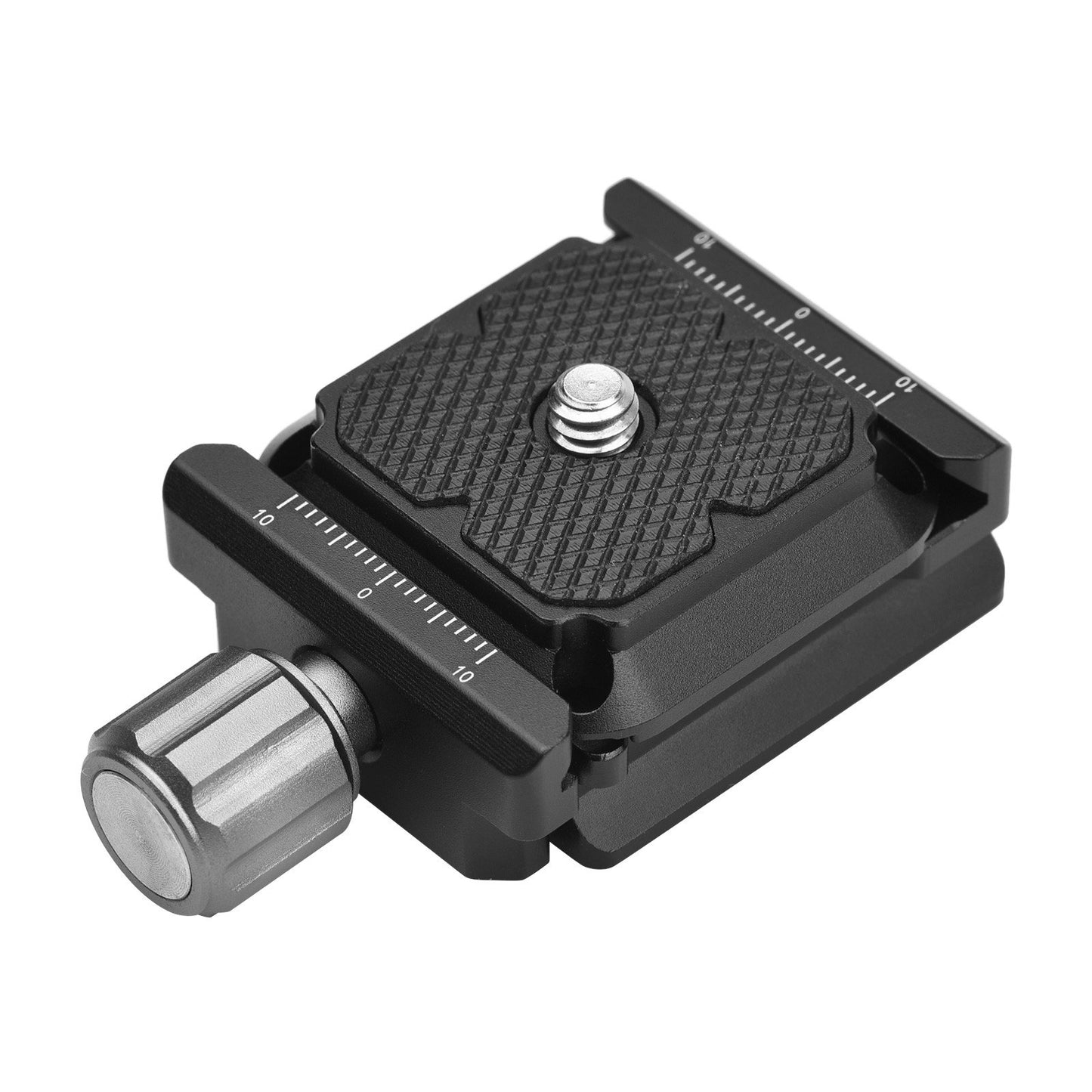 Camera Quick Release Plate Aluminum Alloy QR Clamp Adapter with 1/4 Inch and 3/8 Inch Screw Hole for Tripod Monopod