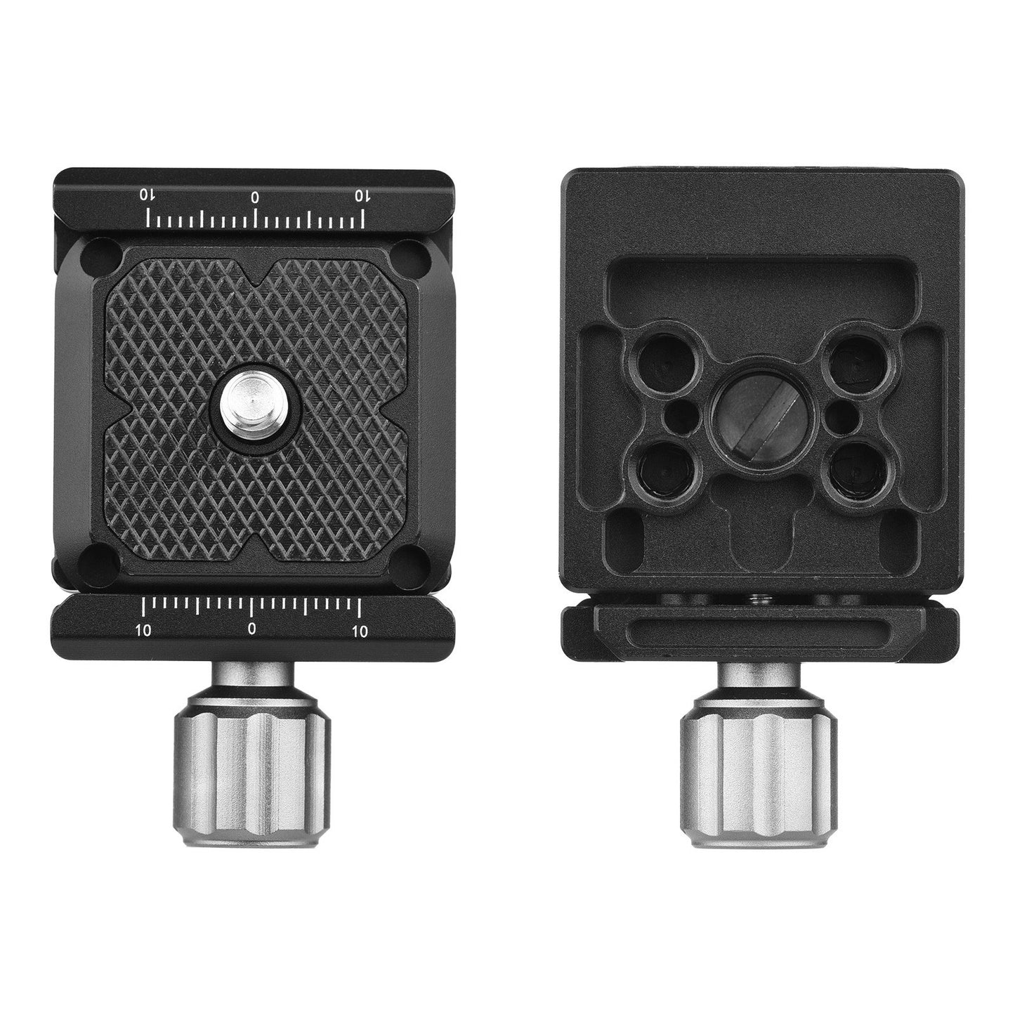 Camera Quick Release Plate Aluminum Alloy QR Clamp Adapter with 1/4 Inch and 3/8 Inch Screw Hole for Tripod Monopod