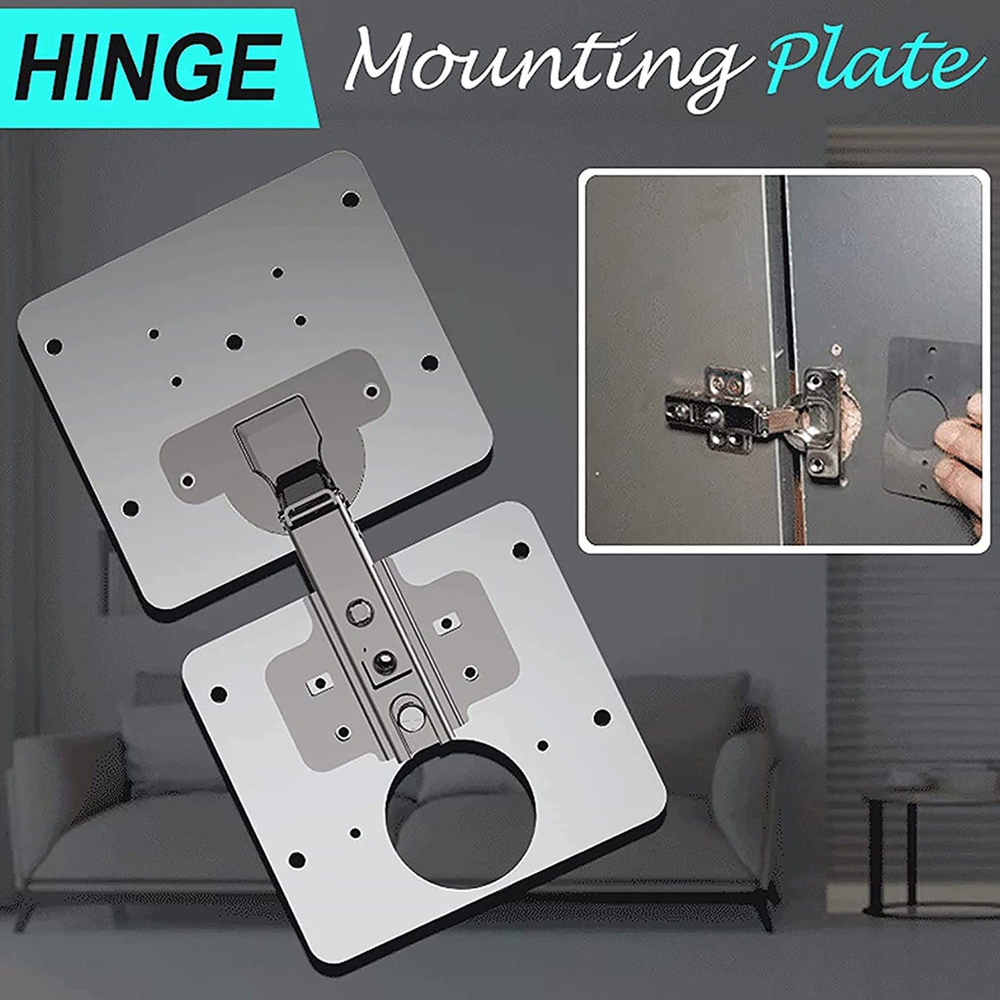 1PC Cabinet Door Hinge Repair Plate Kitchen Cupboard Door Hinge Repair Kit with 4 Screws for Furniture Cabinet Drawer Window