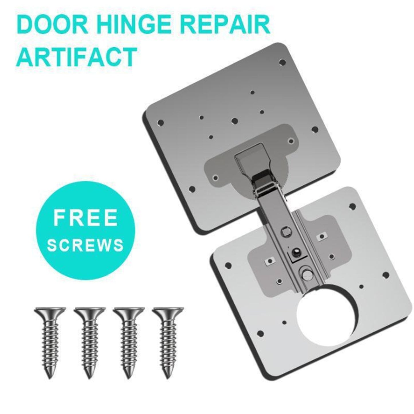 1Set Cabinet Door Hinge Repair Plate Kitchen Cupboard Door Hinge Repair Kit with 4 Screws for Furniture Cabinet Drawer Window