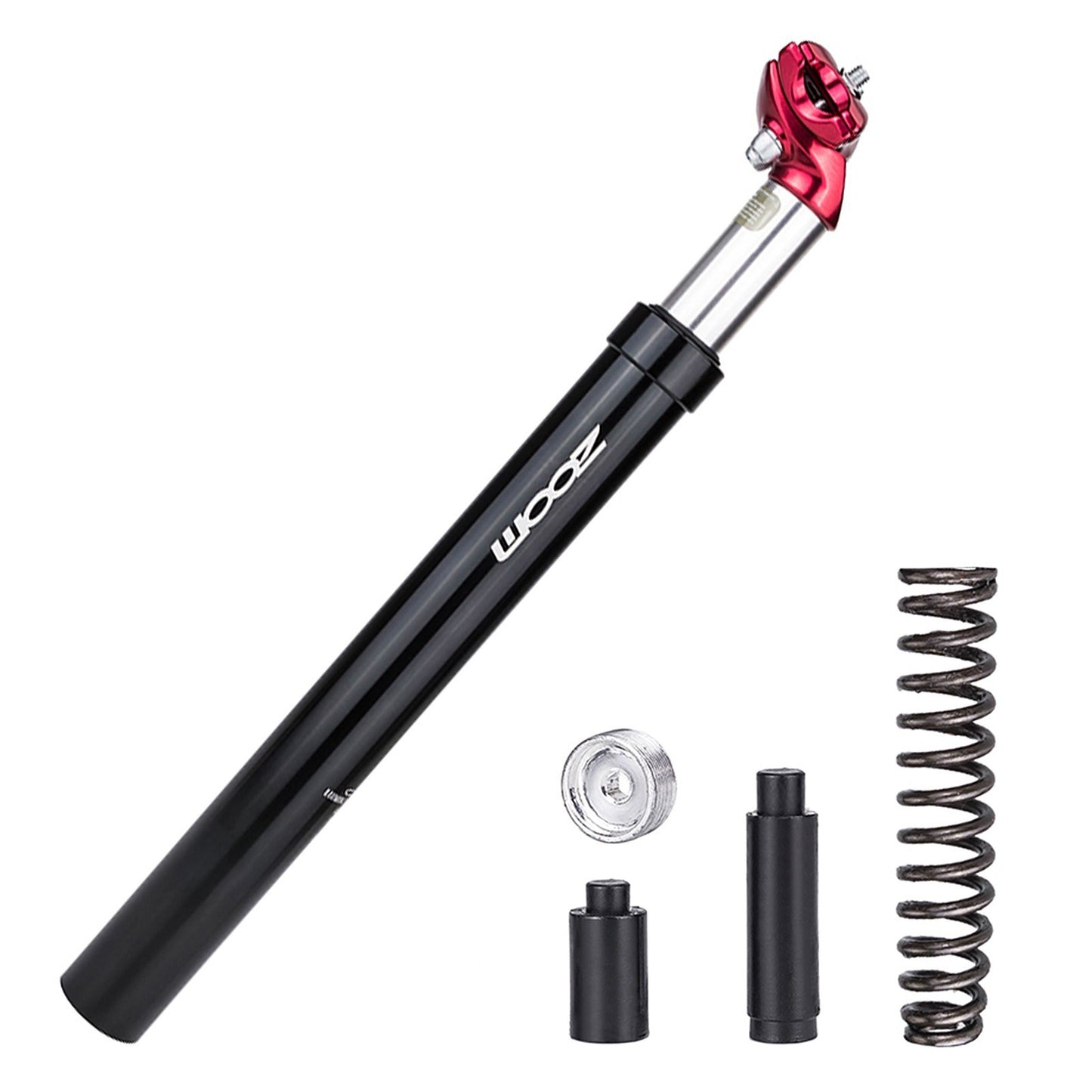 Bike Suspension Seatpost Bicycle Seat Post Replacement Aluminum Adjustable Seat Tube - Red/31.6x350mm