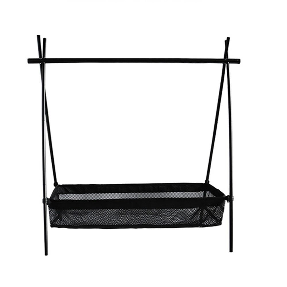 Hanging Mesh Pouch Camping Equipment Organizer Picnic Under Table Storage Basket Foldable Net Bag - Size: L
