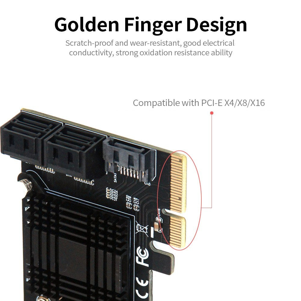 PCI-E to 5 SATA3.0 Adapter Card Desktop Computer Expansion Card Support Hot Plug
