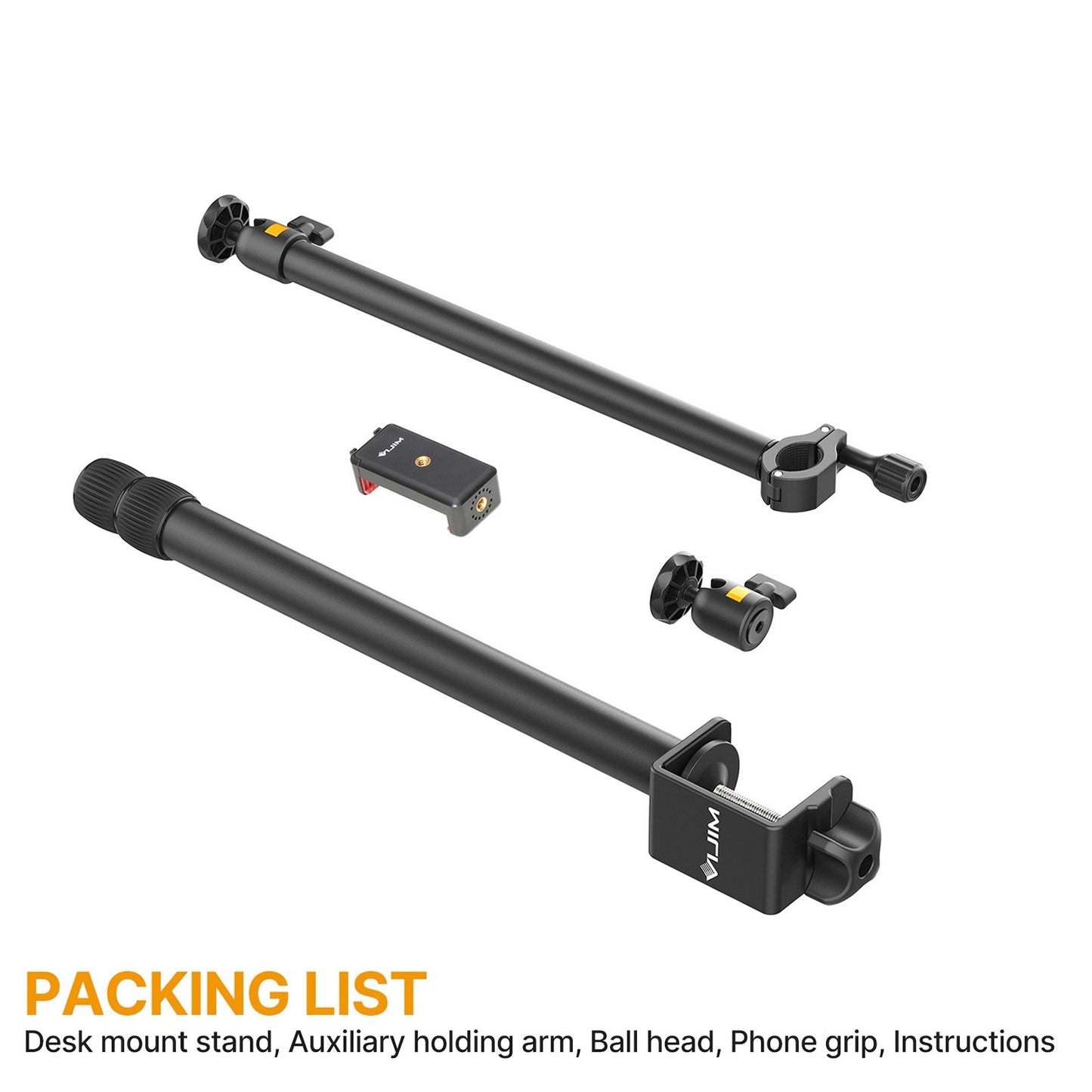 VIJIM Extendable Desktop Light Stand with Rotatable Ball Head 1/4 Inch Screw for Photography Video Light Live Stream