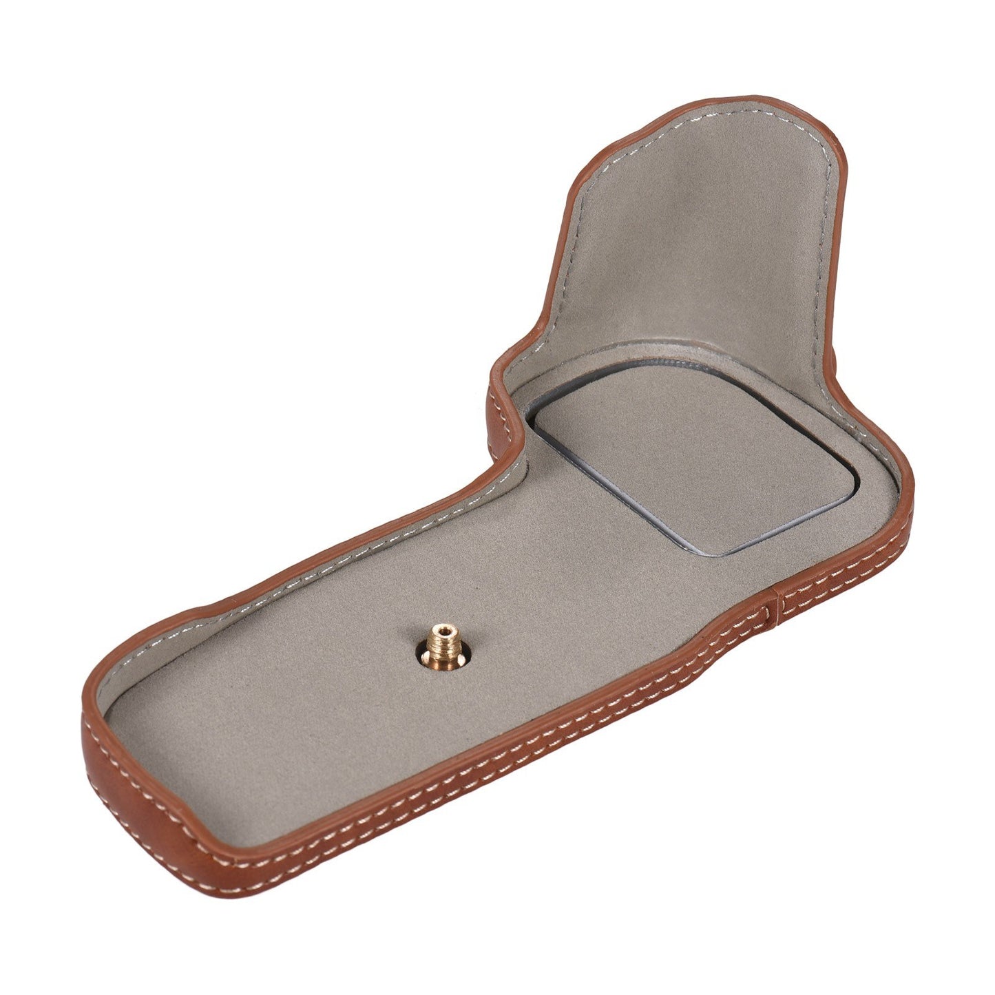 Camera Half Case Premium PU Leather Half Body Case with Bottom Opening 1/4 Inch Screw Hole Replacement for Canon 5D3 5D4 - Brown