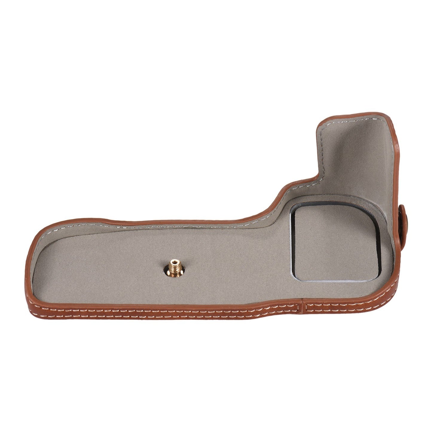 Camera Half Case Premium PU Leather Half Body Case with Bottom Opening 1/4 Inch Screw Hole Replacement for Canon 5D3 5D4 - Brown