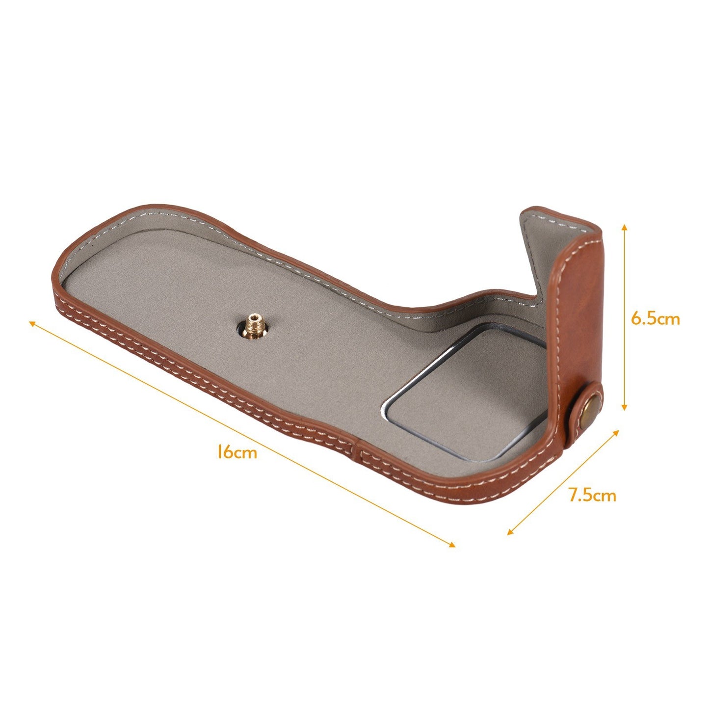 Camera Half Case Premium PU Leather Half Body Case with Bottom Opening 1/4 Inch Screw Hole Replacement for Canon 5D3 5D4 - Brown