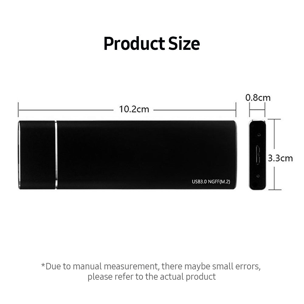 M.2 NGFF Aluminum USB3.0 to NGFF External Hard Disk Case SSD Tool-Free Enclosure Reader Support B-key SATA SSD - Silver