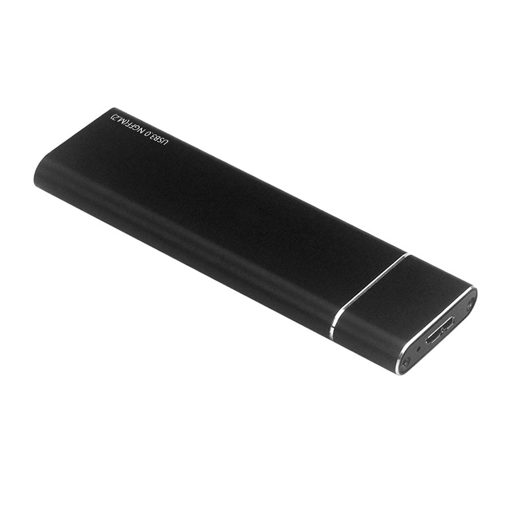 M.2 NGFF Aluminum USB3.0 to NGFF External Hard Disk Case SSD Tool-Free Enclosure Reader Support B-key SATA SSD - Black