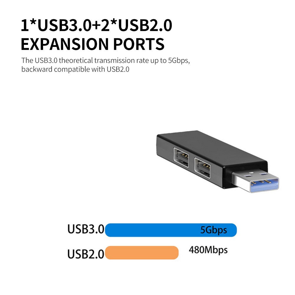 Mini USB Hub Extensions 3 Ports USB Hub USB Adapter Station Ultra Slim Portable Data Hub for PC Laptop