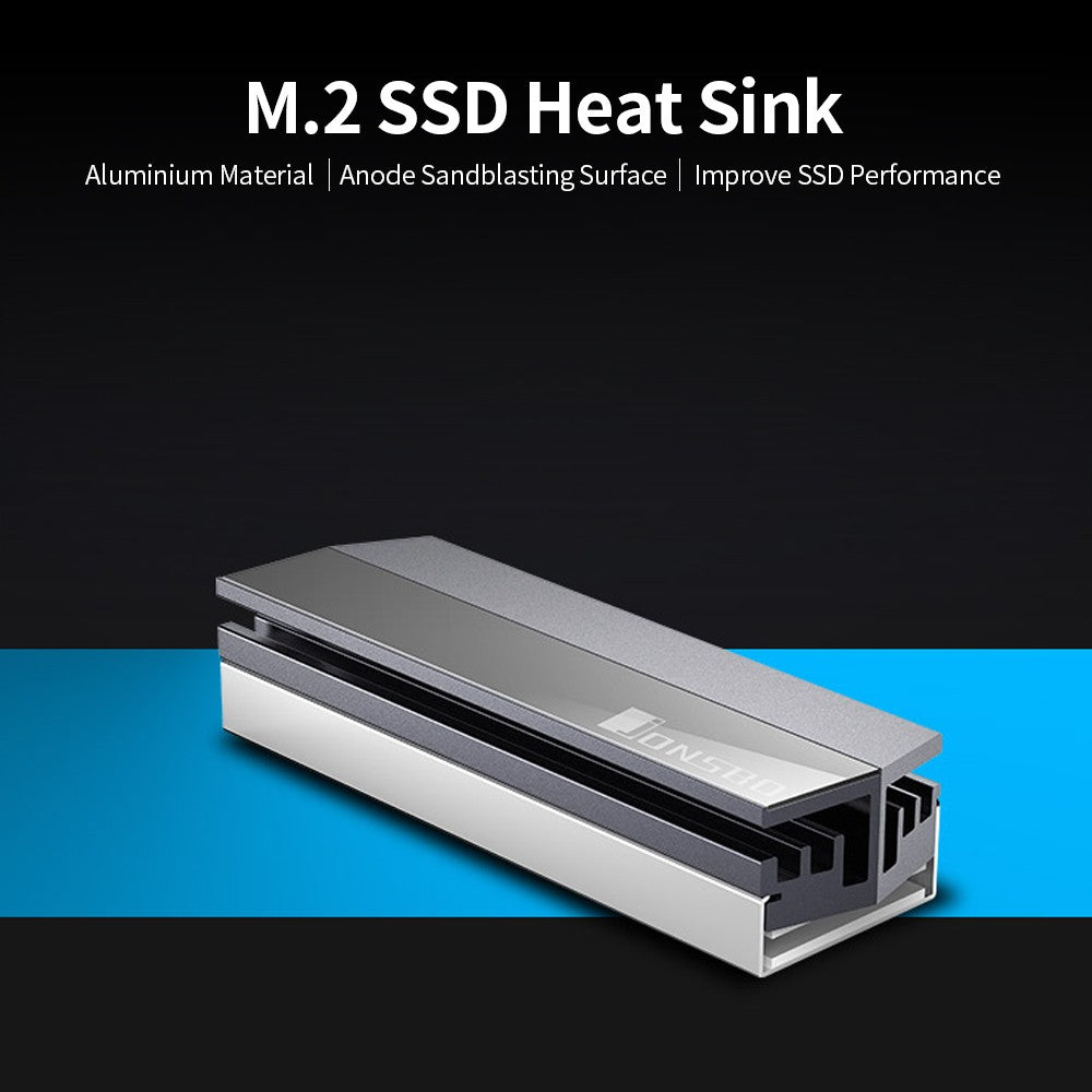 M.2 Heatsink Aluminium SSD Cooler Thermal Pad for M.2 2280 SSD Single/Dual Sided Type - Blue