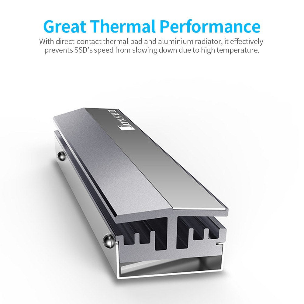 M.2 Heatsink Aluminium SSD Cooler Thermal Pad for M.2 2280 SSD Single/Dual Sided Type - Grey