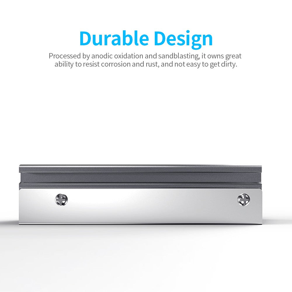 M.2 Heatsink Aluminium SSD Cooler Thermal Pad for M.2 2280 SSD Single/Dual Sided Type - Grey