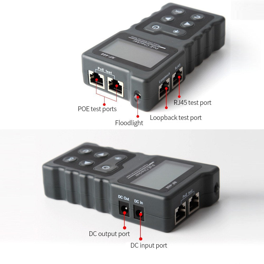 POE Tester Multi-functional LCD Tracker for Power Over Ethernet Network Cable with LCD Backlight Screen