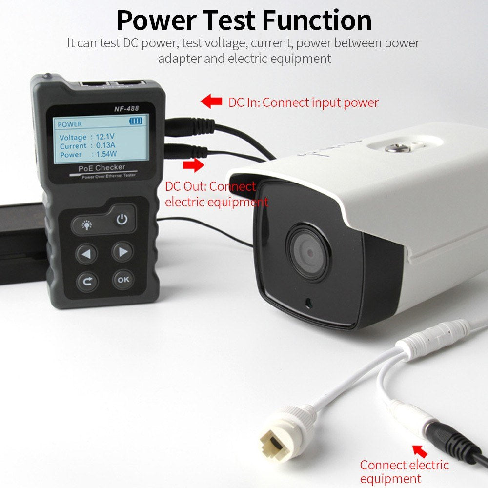 POE Tester Multi-functional LCD Tracker for Power Over Ethernet Network Cable with LCD Backlight Screen