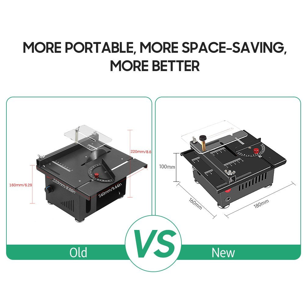 Table Saw Cutting Set 100W Mini Table Saw with 16mm Cutting Depth and Blade Flexible Shaft - EU Plug/Type 2/Non-liftable Blade