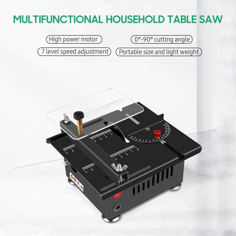 Table Saw Cutting Set 100W Mini Table Saw with 16mm Cutting Depth and Blade Flexible Shaft - EU Plug/Type 4/Non-liftable Blade