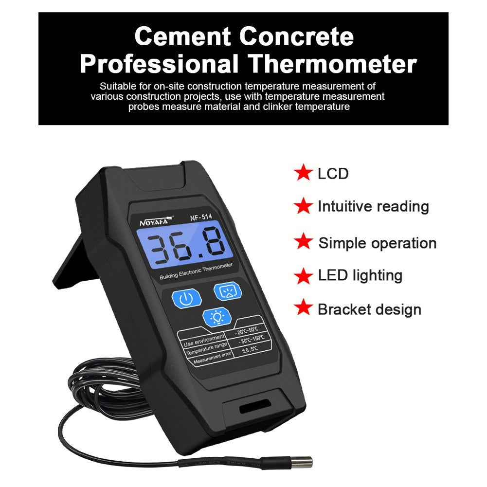NF-514 Building Temperature Tester High Accuracy Electronic Temperature Meter with LCD Display