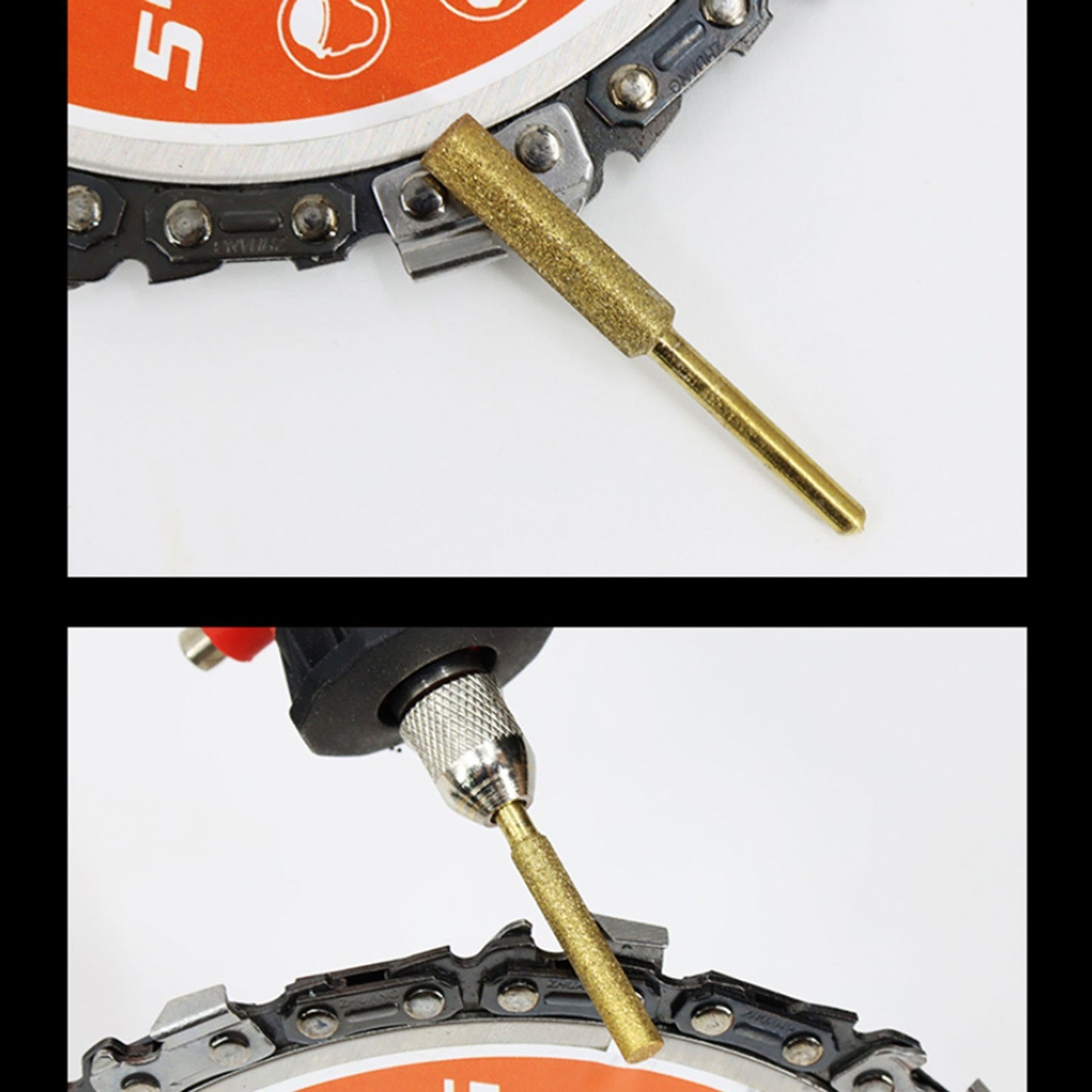 8Pcs Titanium Plated Diamond Bits High Hardness Chainsaw Files for Electric Chainsaw Sharpener - 4mm