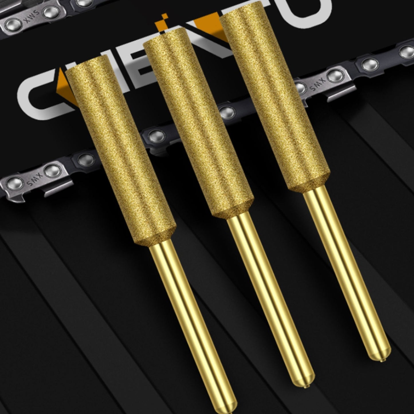 8Pcs Titanium Plated Diamond Bits High Hardness Chainsaw Files for Electric Chainsaw Sharpener - 5.5mm