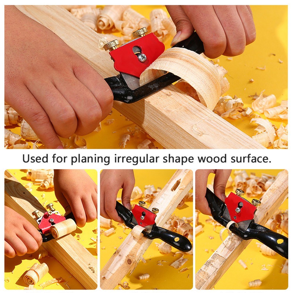 9 Inch Adjustable Spokeshave with Flat Base and Metal Blade Wood Working Hand Tool