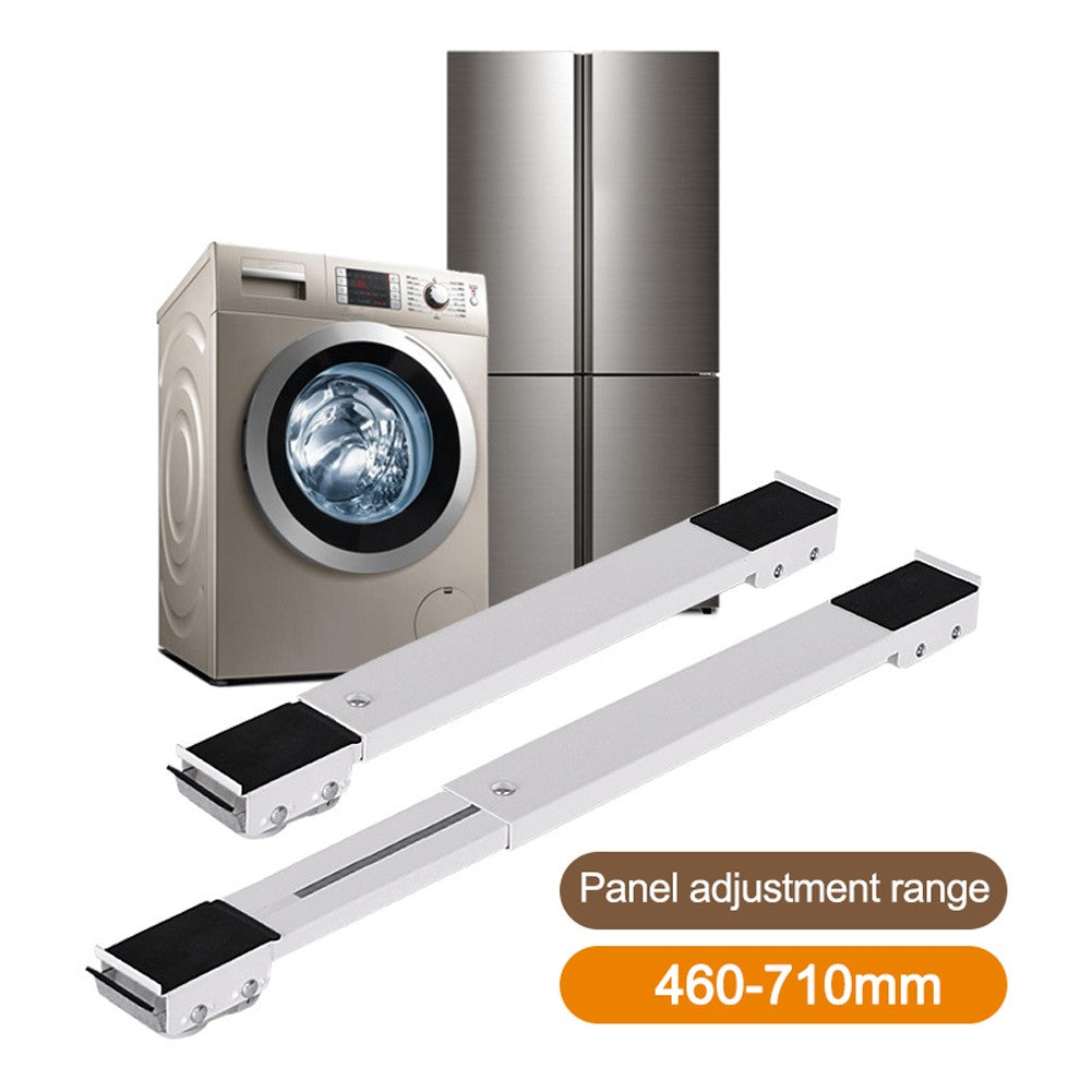 1 Pair Drum Washing Machine Refrigerator Base Furniture Dolly Mobile Roller Extendable Roller Mover for Appliance Dryer Fridge - Black