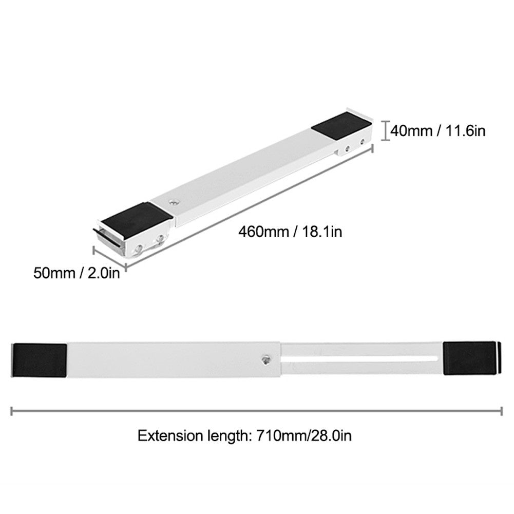 1 Pair Drum Washing Machine Refrigerator Base Furniture Dolly Mobile Roller Extendable Roller Mover for Appliance Dryer Fridge - Black