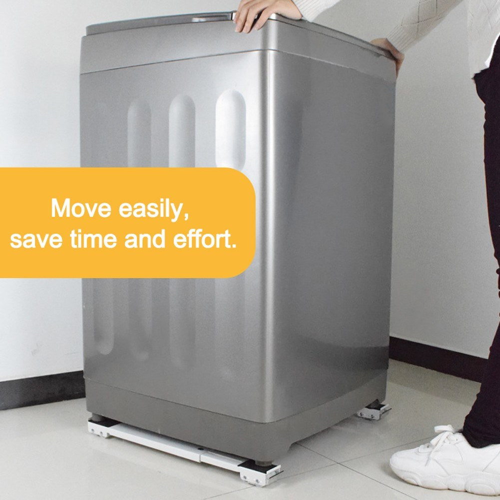 1 Pair Drum Washing Machine Refrigerator Base Furniture Dolly Mobile Roller Extendable Roller Mover for Appliance Dryer Fridge - Grey