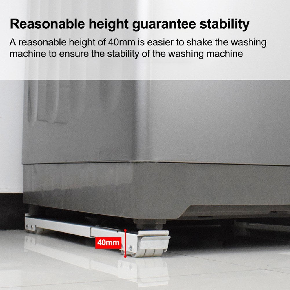 1 Pair Drum Washing Machine Refrigerator Base Furniture Dolly Mobile Roller Extendable Roller Mover for Appliance Dryer Fridge - Grey