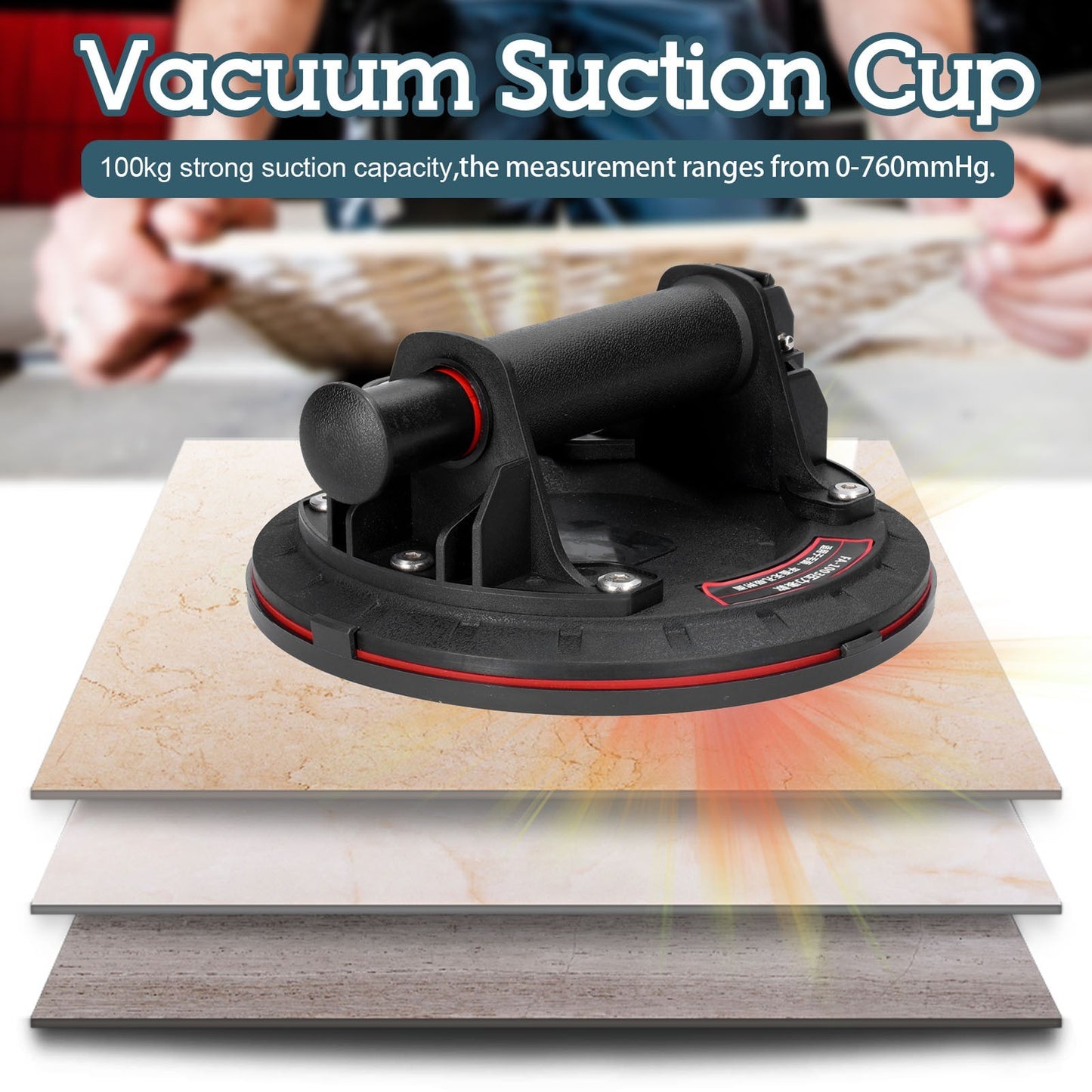 Heavy Duty Vacuum Suction Cup 100kg Bearing Capacity Glass Lifting Tool for Glass Floor Tiles