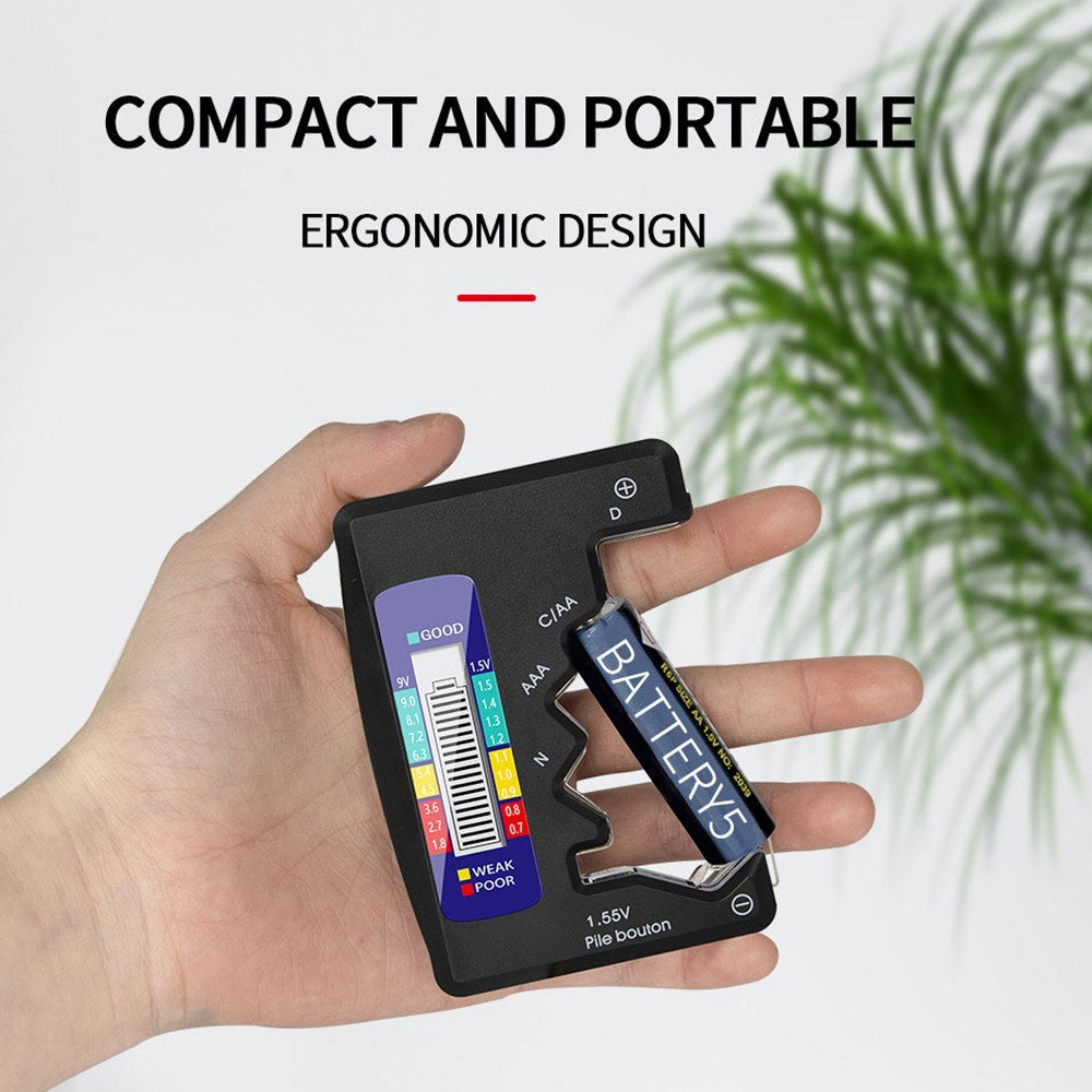 Aneng Battery Tester Checker for C D N AA AAA 9V 1.5V Button Cell Batteries, Household Battery Life Level Testers Power Meter