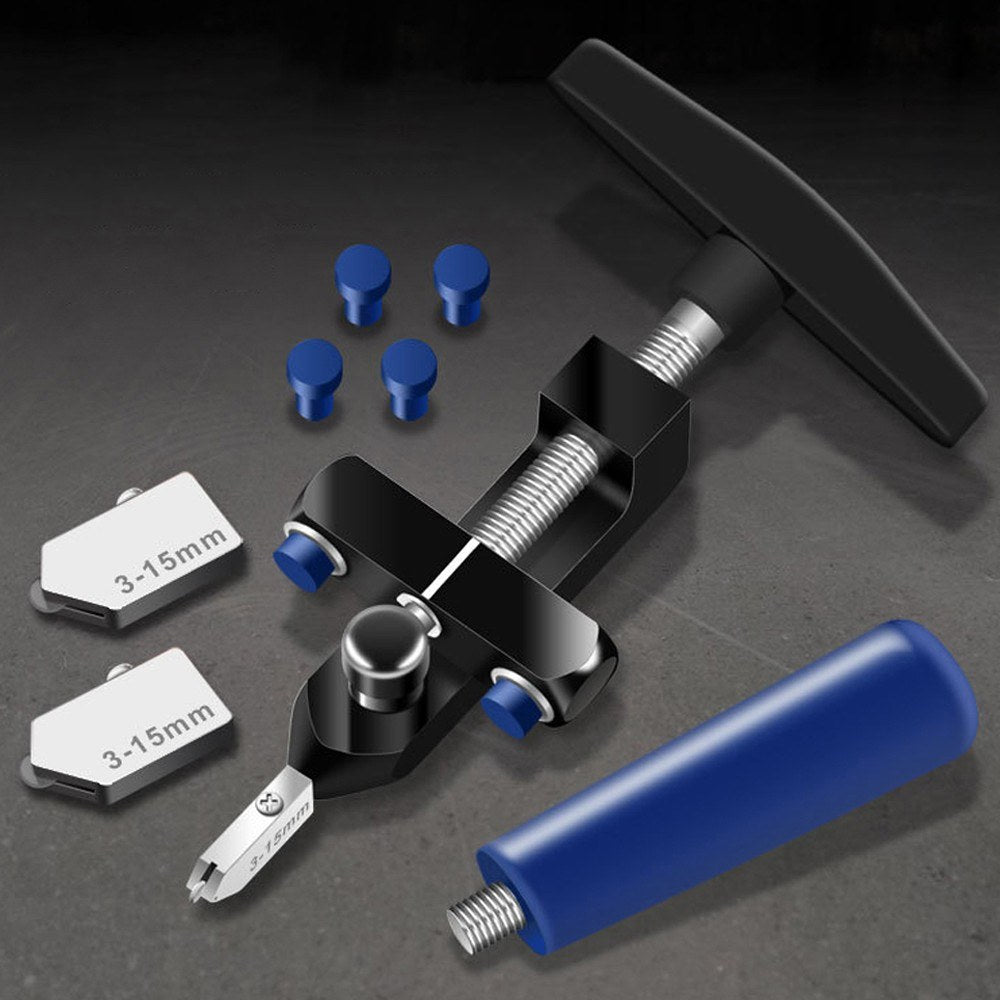 Glass Cutter Tool Kit Glass Breaking Plier Multifunctional Tile Opener Ceramic Cutting Tool - Black