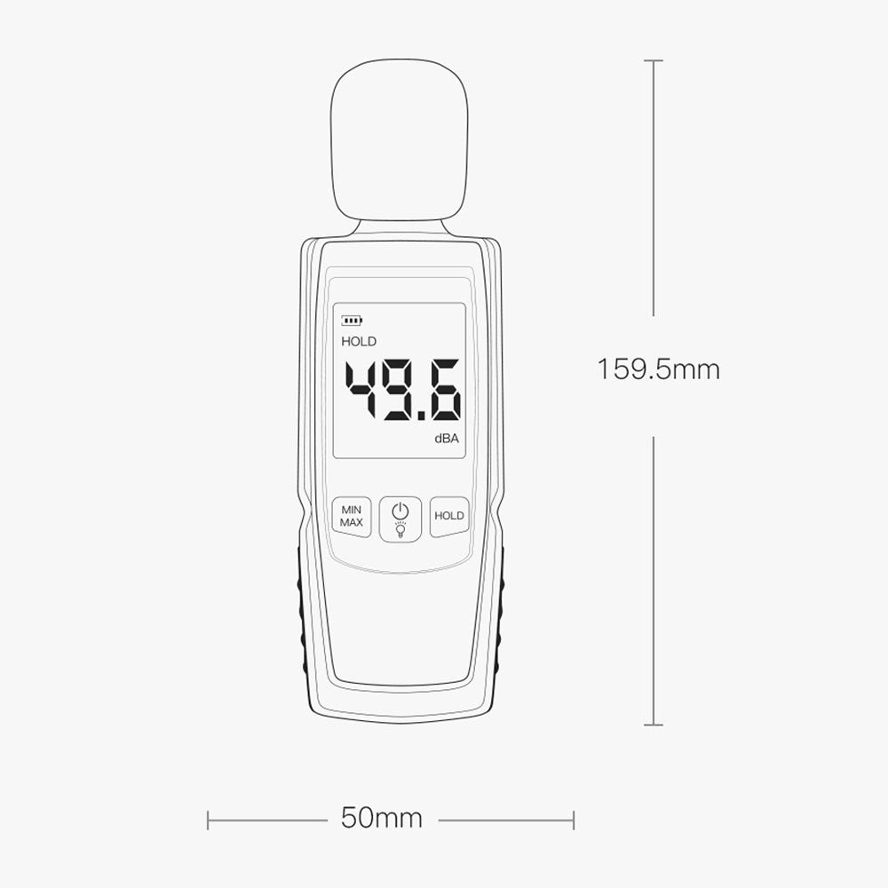 DUKA Sound Level Meter Digital Decibel Meter Range 30-130dBA Hand-held Sound Noise Meter with Backlight Alarm