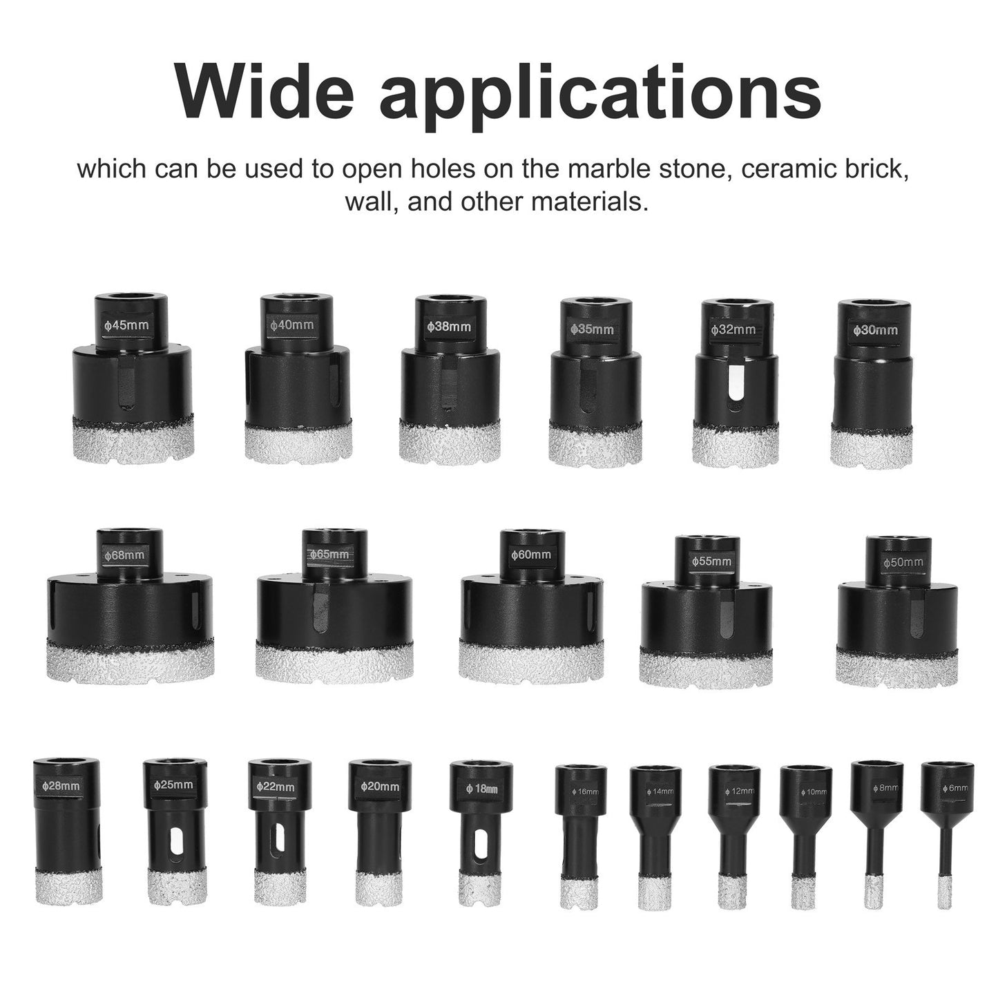 Dry Vacuum Brazed Welding Diamond Core Drill Bit Marble Ceramic Tile Wall Brick Holes Drilling Accessory - 35mm