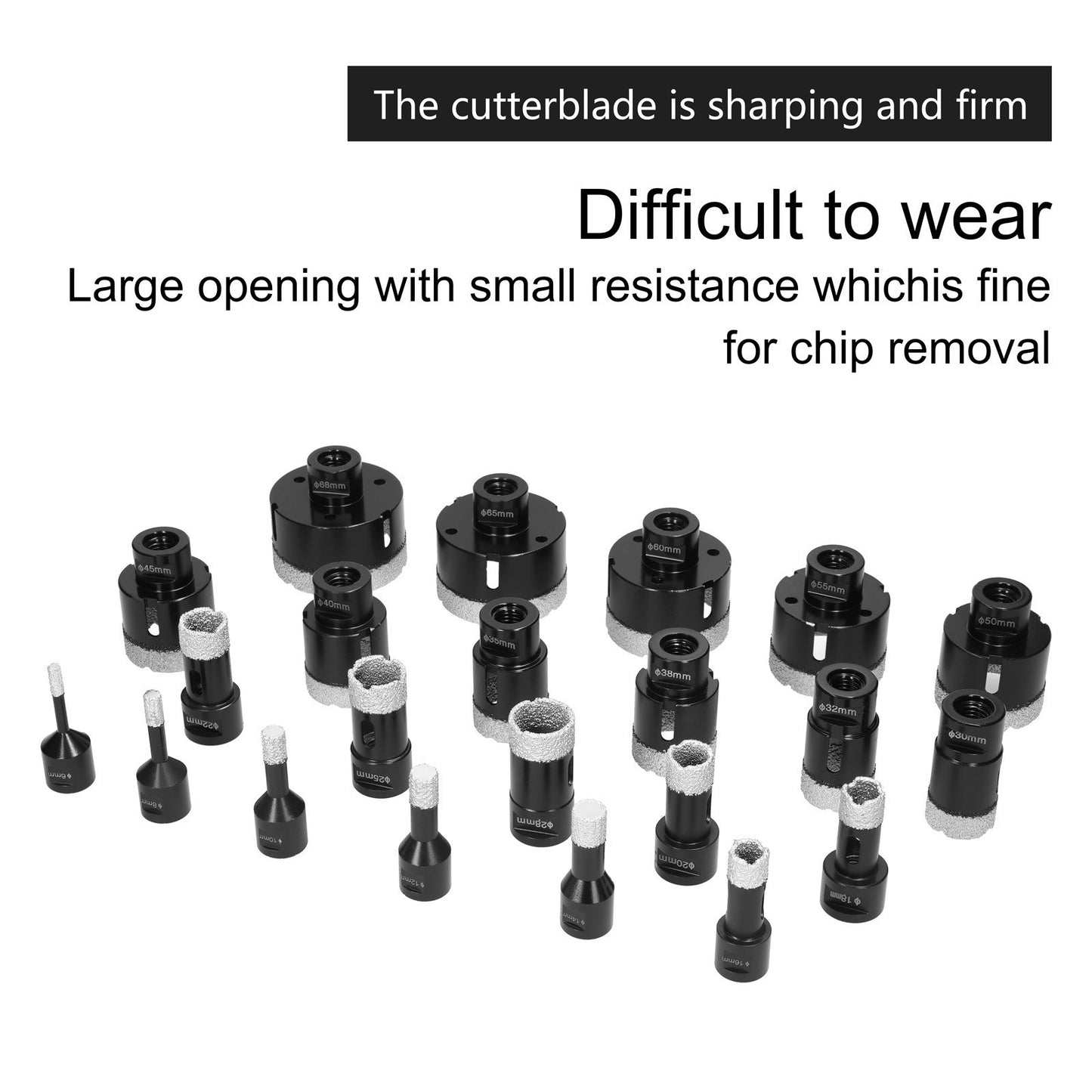 Dry Vacuum Brazed Welding Diamond Core Drill Bit Marble Ceramic Tile Wall Brick Holes Drilling Accessory - 40mm