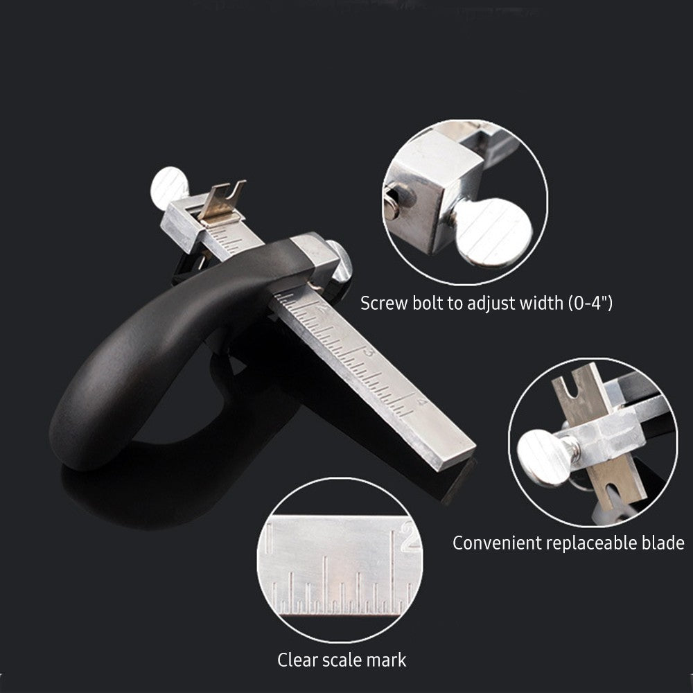 Leather Strap Cutter DIY Leathercraft Hand Cutting Tool Leather Strip Belt Cutter with Aluminium Handle