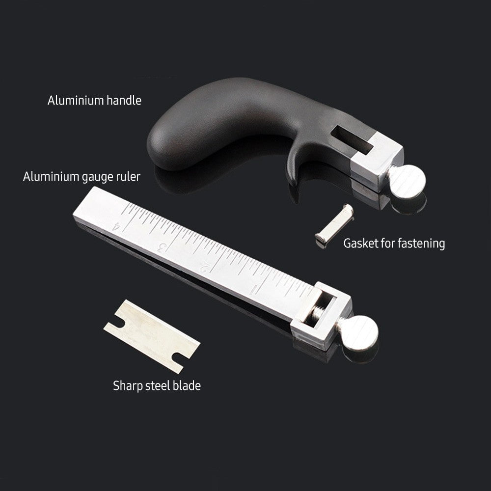 Leather Strap Cutter DIY Leathercraft Hand Cutting Tool Leather Strip Belt Cutter with Aluminium Handle