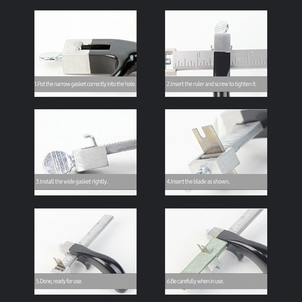 Leather Strap Cutter DIY Leathercraft Hand Cutting Tool Leather Strip Belt Cutter with Aluminium Handle