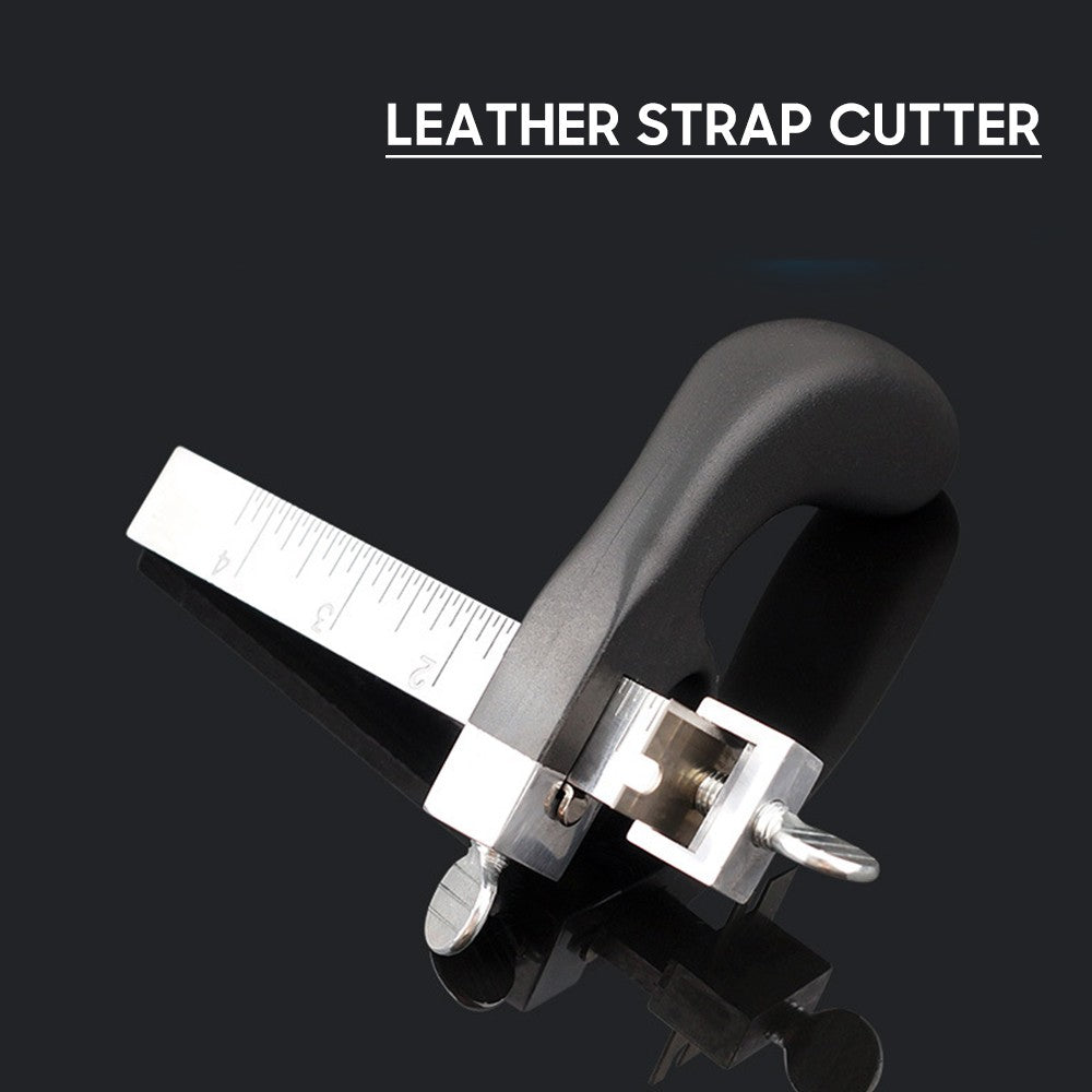 Leather Strap Cutter DIY Leathercraft Hand Cutting Tool Leather Strip Belt Cutter with Aluminium Handle