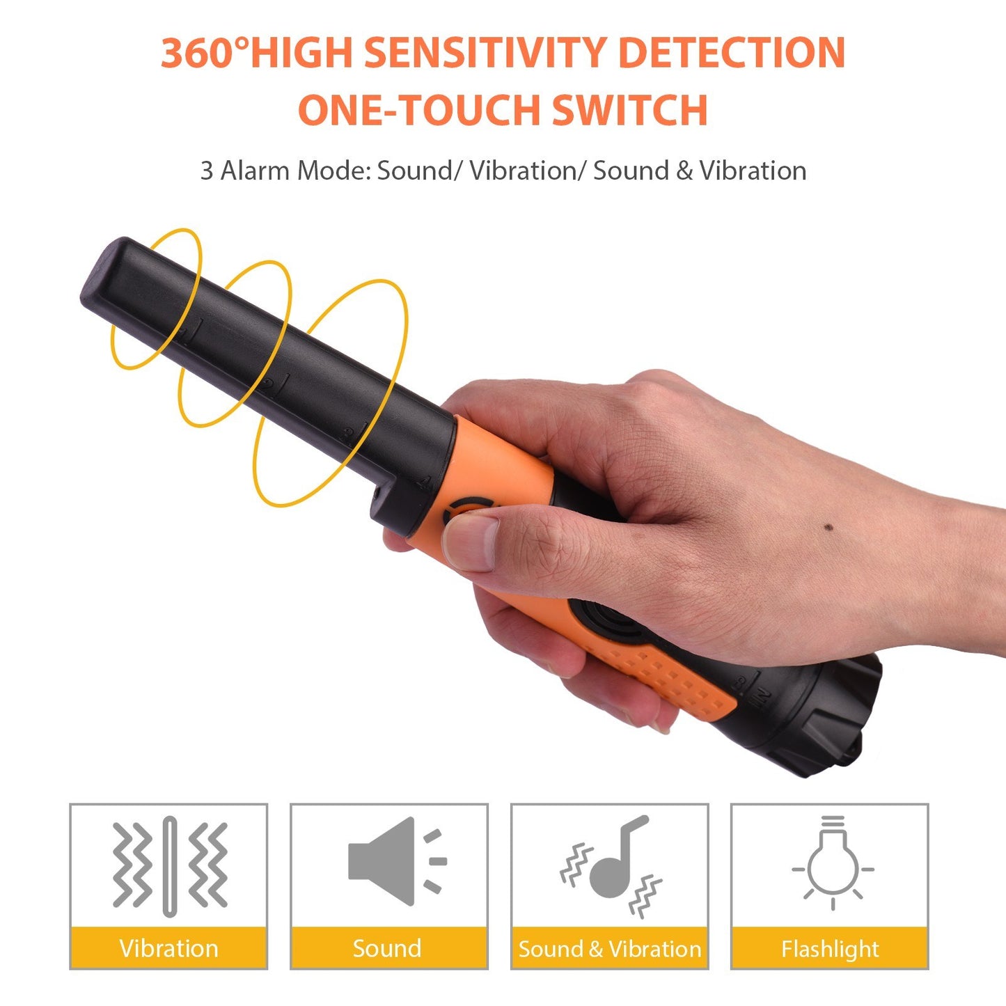 Metal Detector Pinpointer IP68 Waterproof Treasure Pinpointing Finder Accessories Buzzer Vibration with Holster