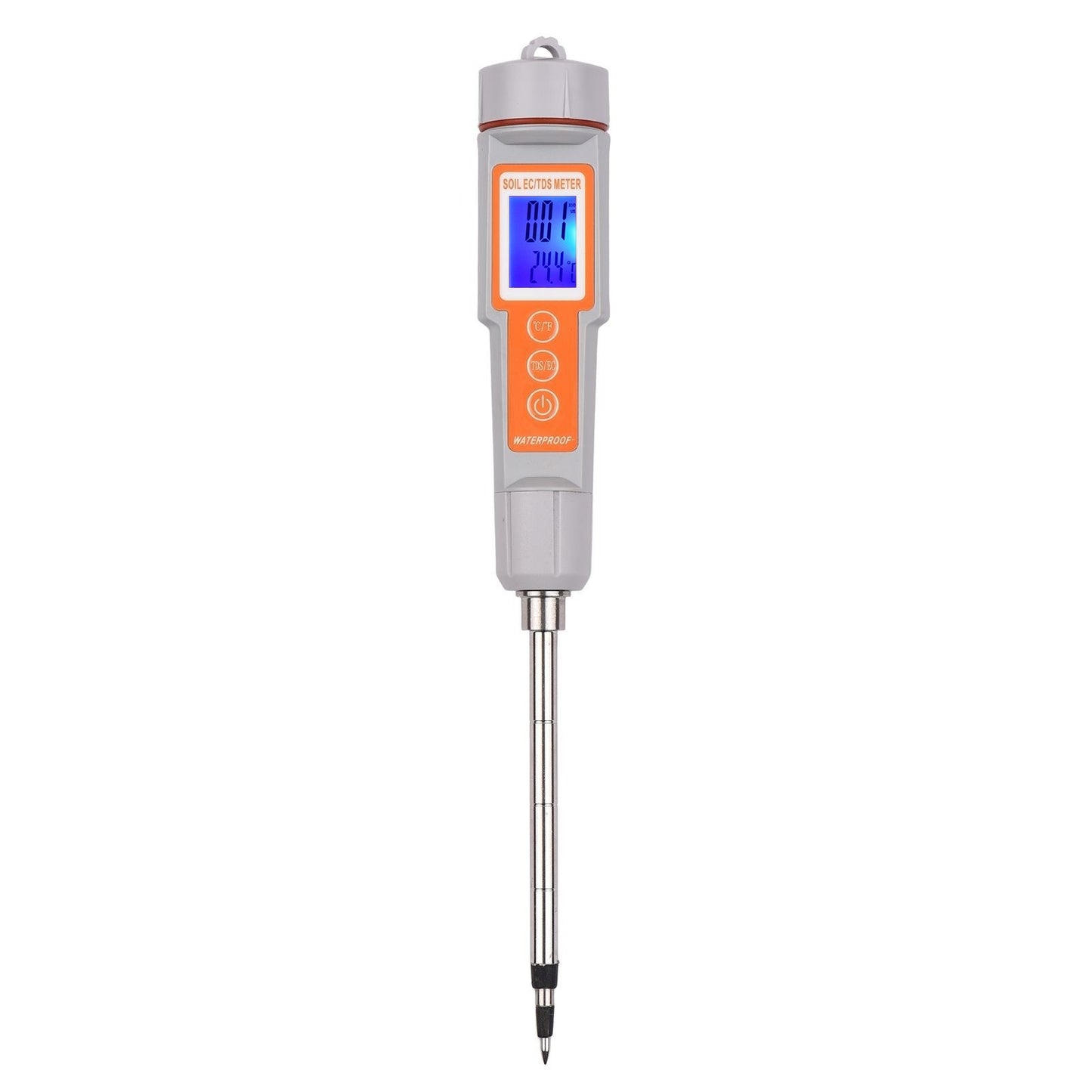 3 in 1 Soil Tester Backlight Screen EC/TDS/Temperature Digital Soil Test Probe Meter Portable Soil Salinity Tester for Greenhouse Garden Farm Orchard