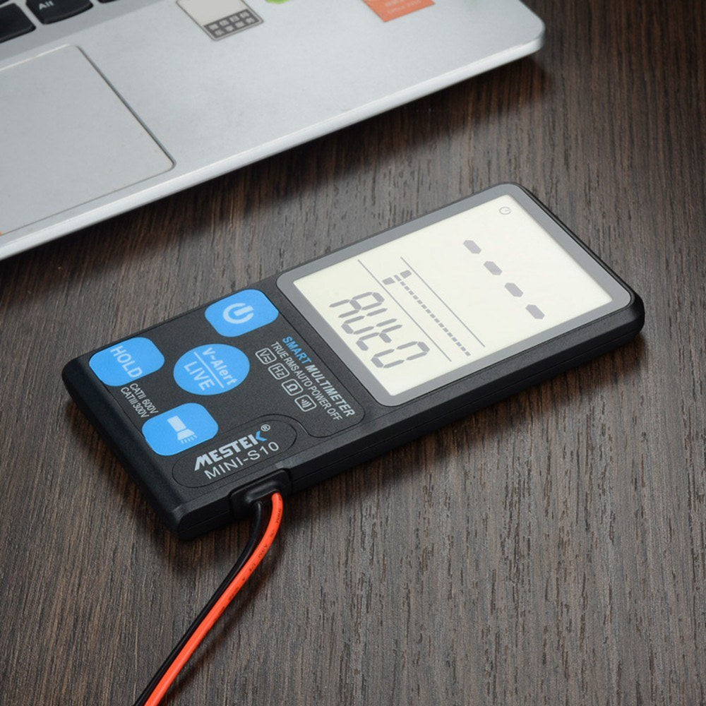 Uniqkart MINI-S10 3.5 Inch LCD Screen Ultra-thin Intelligent Multimeter Portable Auto Range Digital Multimeter RMS AC/DC Voltage Resistance Meter