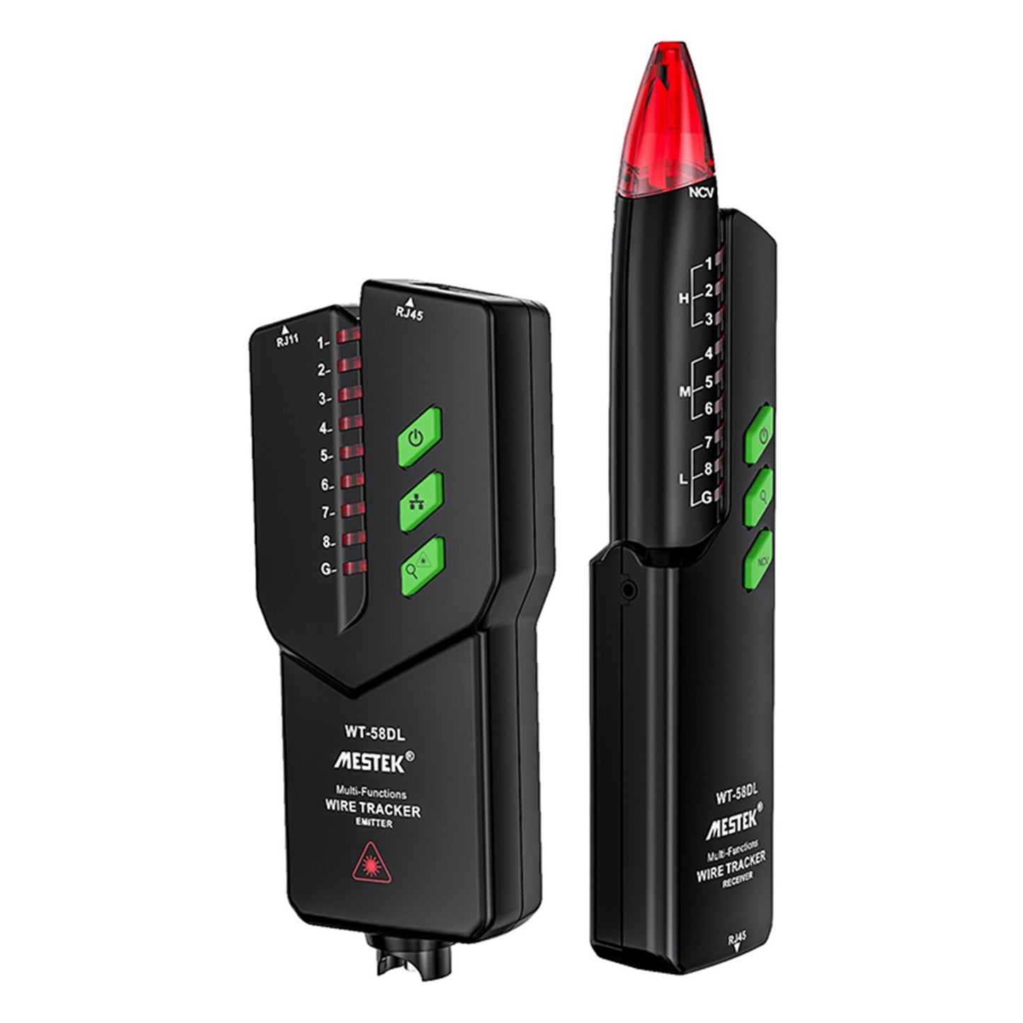 Uniqkart WT-58DL Handheld Network Cable Tester Wire Tracker Electrical Line Finding Testing Detector for Network Maintenance Collation