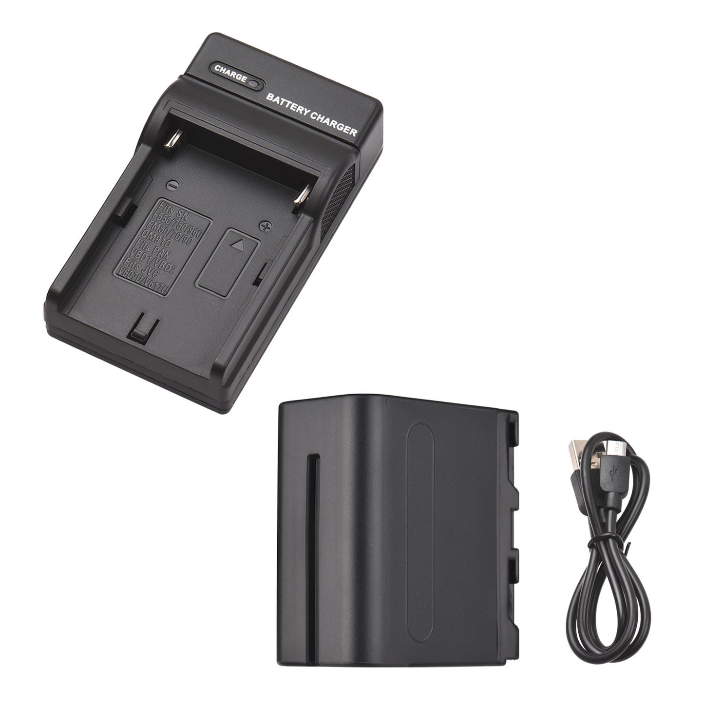 NP-F960/NP-F970 Multiple Protection Portable Camera Battery and Charger Kit 1PC 7.2V 7800mAh Large Rechargeable Battery with USB Cable Replacement for SONY NP-F550 F570 F750 F770 F960 F970