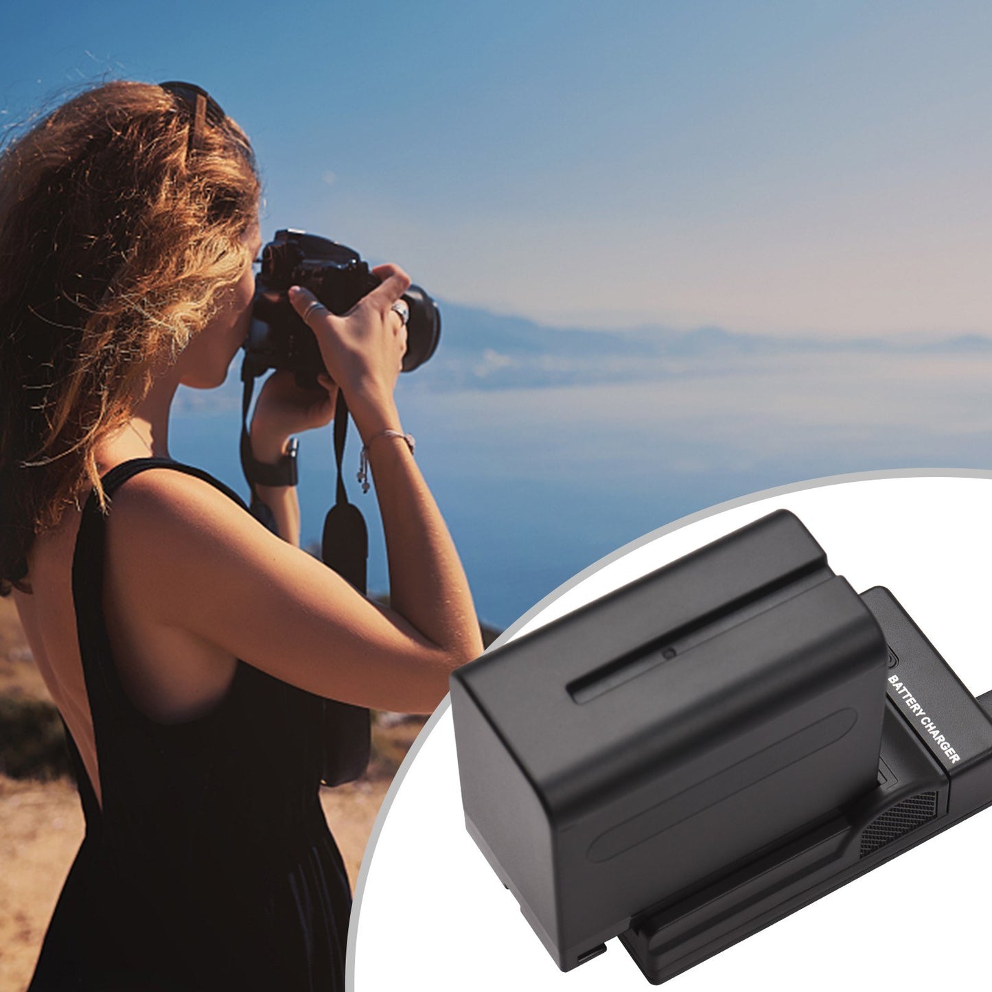 NP-F960/NP-F970 Multiple Protection Portable Camera Battery and Charger Kit 1PC 7.2V 7800mAh Large Rechargeable Battery with USB Cable Replacement for SONY NP-F550 F570 F750 F770 F960 F970