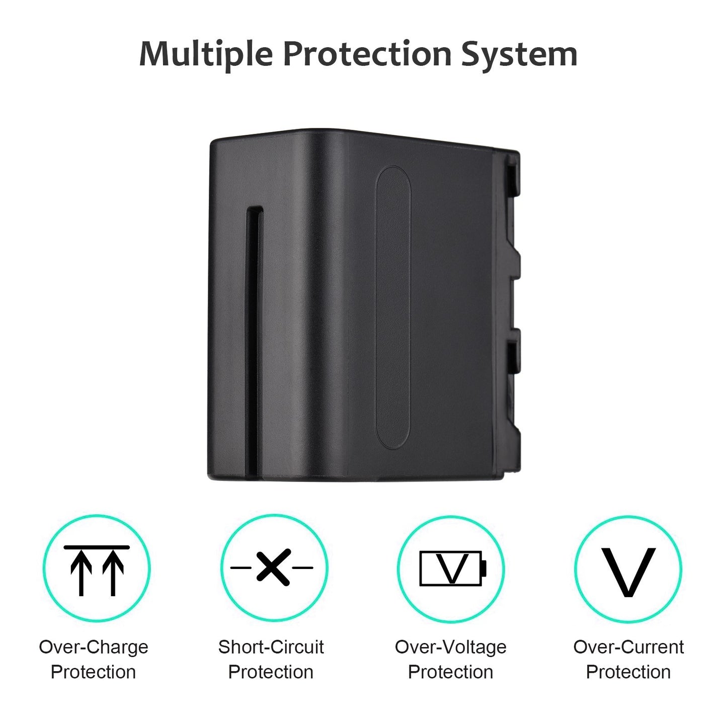 NP-F960/NP-F970 Multiple Protection Portable Camera Battery and Charger Kit 1PC 7.2V 7800mAh Large Rechargeable Battery with USB Cable Replacement for SONY NP-F550 F570 F750 F770 F960 F970