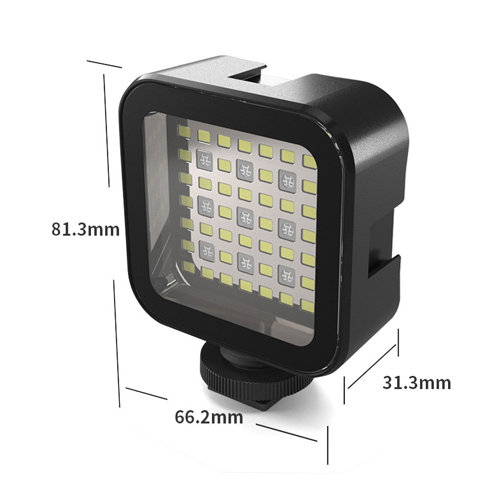 30m/98ft Portable Waterproof RGB LED Video Light Dimmable Brightness Mini Camera Light 5500K Color Temperature with Cold Shoe 1/4 inch Screw