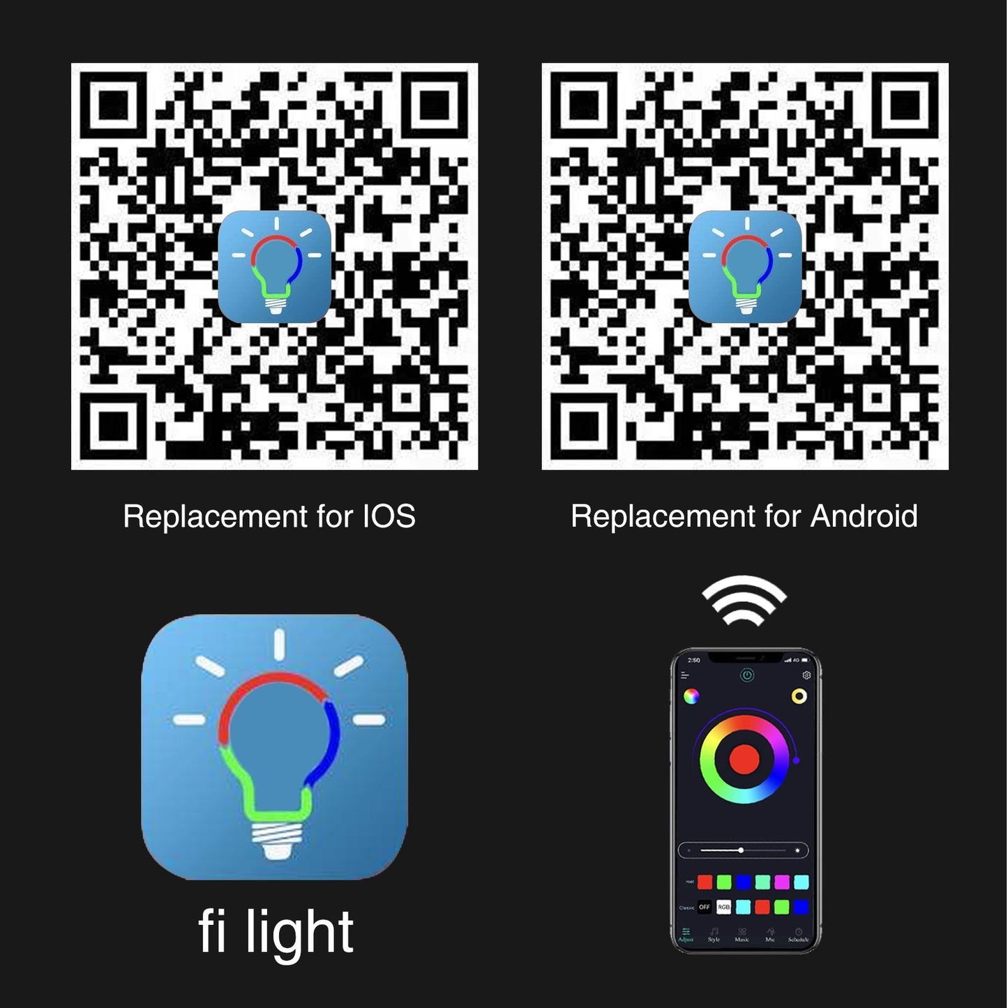 Andoer APP Control 360-degree Full Color RGB Photography Light Lightweight Professional LED Video Light Bi-Color Temperature 3000K-6500K Dimmable Brightness with Grid Soft Cover Storage Bag