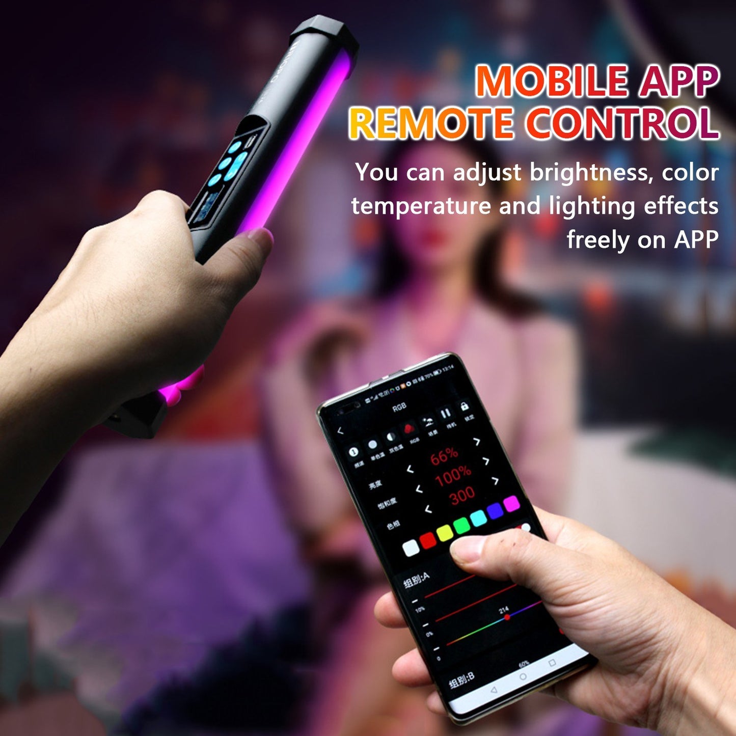 Magnetic RGB LED Video Light Tube Handheld Photography Light Stick Wand 2500K-8500K for Video Photography